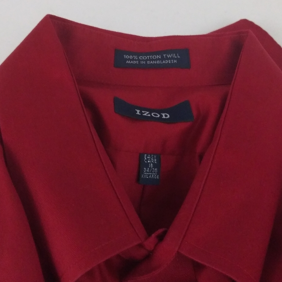 Izod red dress up button shirt men size XXL - Picture 4 of 4